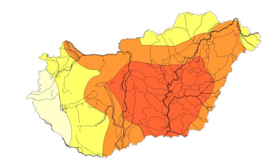 Az alábbi ábrákon három időjárási forgatókönyv szerint végzett