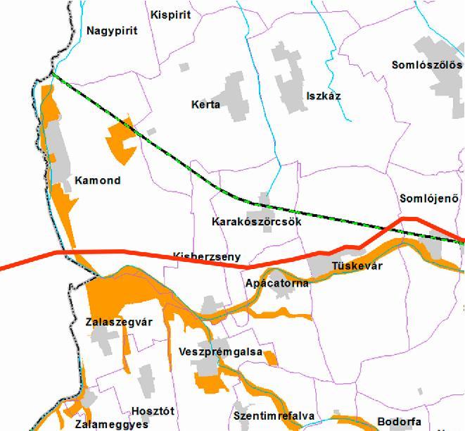 KAMOND ÉS KARAKÓSZÖRCSÖK TELEPÜLÉSRENDEZÉSI ESZKÖZÖK MÓDOSÍTÁSA 30 ALÁTÁMASZTÓ MUNKARÉSZEK Ökológiai folyosó övezete OTrT 18.