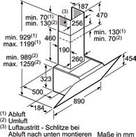 Különleges ok: CZ50XXP0X0, CZ5170X1, CZ51AIA0X0, CZ51AIR0X0, CZ51AIS0X0, CZ51AIT0X0, CZ51AIU0X0, CZ51AXC0N0 kivitel: Elszívás vagy keringetés szabadba vezetett légteljesítmény: max.