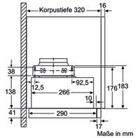 légteljesítmény normál fokozaton: elszívás 270 m³/óra, intenzív fokozat 420 m³/óra; keringetés 160 m³/óra, intenzív fokozat 180 m³/óra Világítás: 569 lux, színhőmérséklet: 3500 K