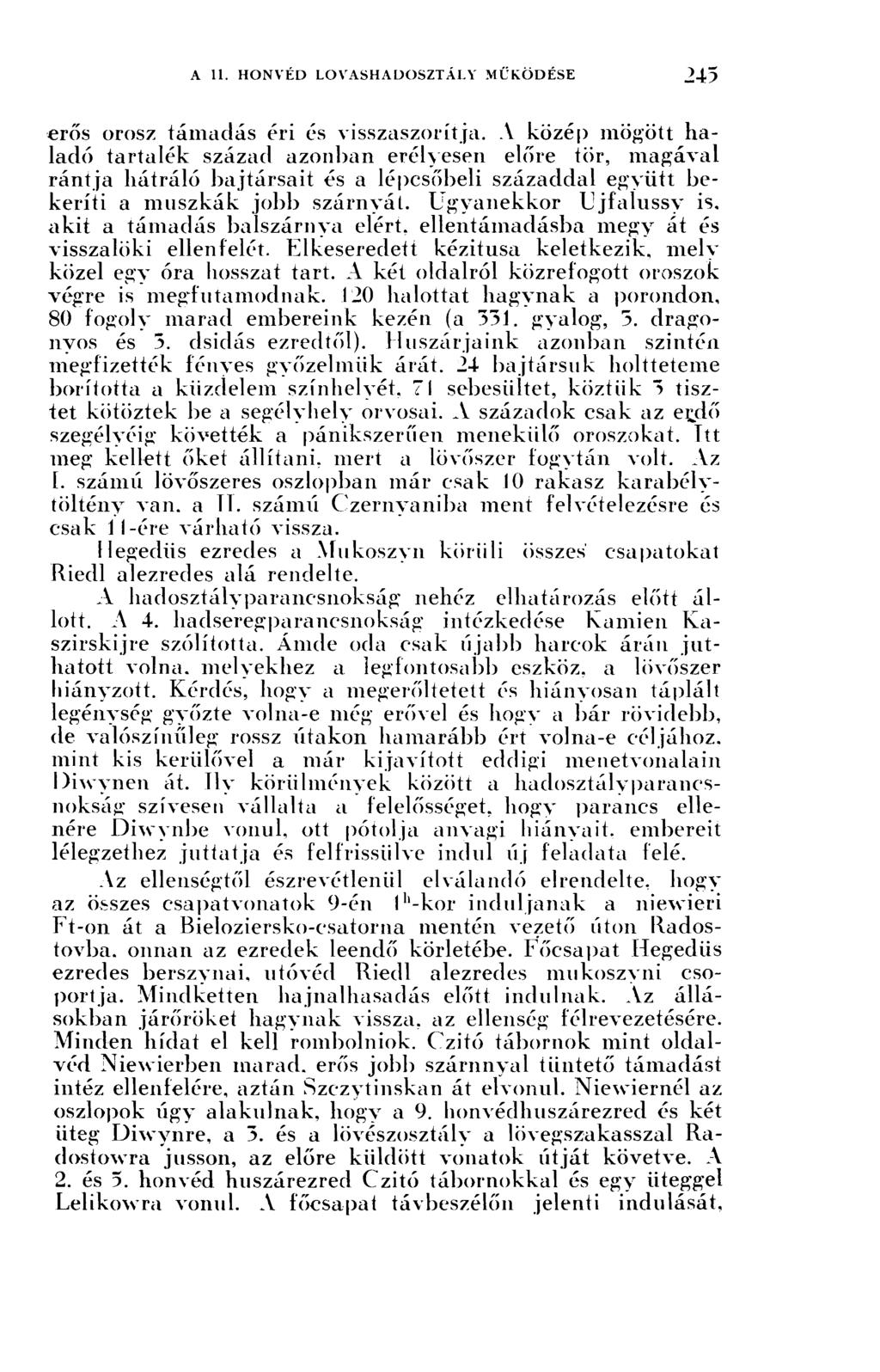 erős orosz támadás éri és visszaszorítja.
