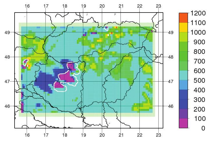 a ábra: A PHR magasság rácsterületi átlagának (PHR HU PHR_H; PHR US = PHR_U) és a 2 méteres léghőmérsékletnek (T 2 = T2_H;T 2 US = T2_U) időbeli változása vályogos homok felett HU- és USA-talajok