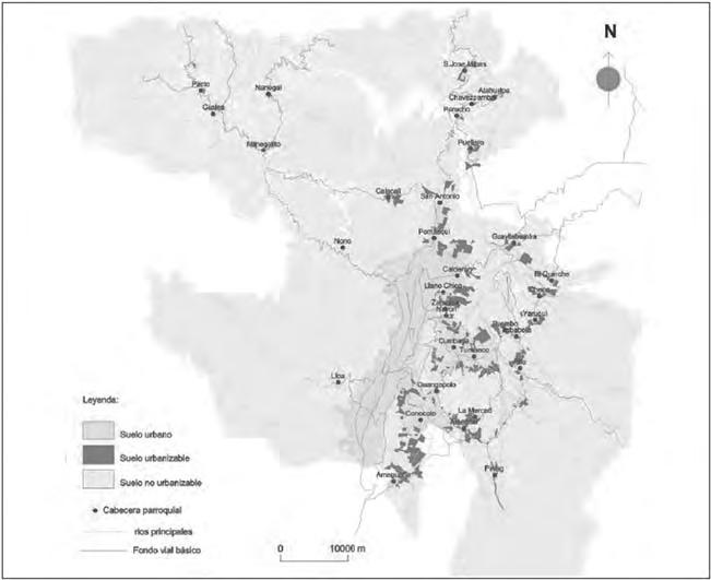 102 ÓSCAR RAÚL OSPINA LOZANO Mapa 7 Clasificación del Suelo, 2006-2010 Fuente: MDMQ, 2006: 33 Como política municipal, la ampliación del límite urbano es mecanismo de producción formal del suelo que