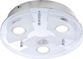 izzóval GU10 3W, 230Lumen 6.990,- 1xGU10 izzóval 3W LED-del 2.490,- 5xGU10 izzóval 5W LED-del 9.990,- (69300225/02,01,03) Energiaosztály: A+ 1) Mennyezeti lámpa Abel, 1x16W SMD-LEDdel, 1280Lumen, kb.