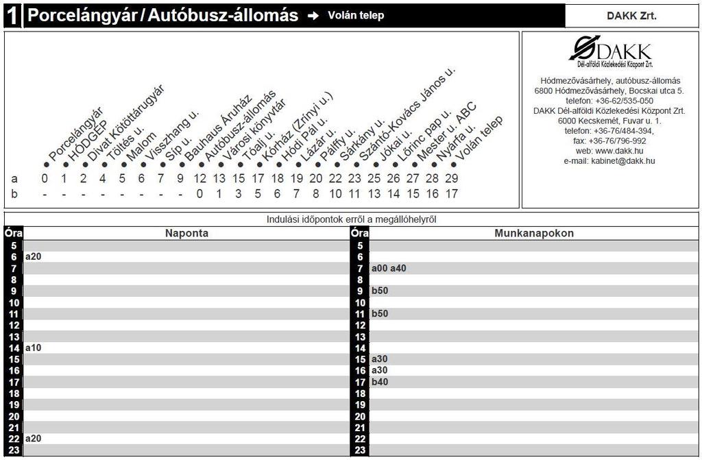 április 23-tól (hétfőtől) érvényes forgalmi változásokon felül Autóbusz-állomás elnevezésű megállóhelyről a Hódtó u. irányába Bocskai u. Andrássy út Kaszap u.