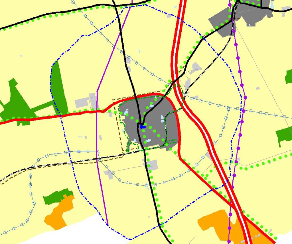 A tervezett módosítás nem változtatja meg az országos jelentőségű infrastruktúrahálózatok illetve -elemek térbeli rendjét, nem ütközik térségi területfelhasználási vagy övezeti szabályokba. 2.8.