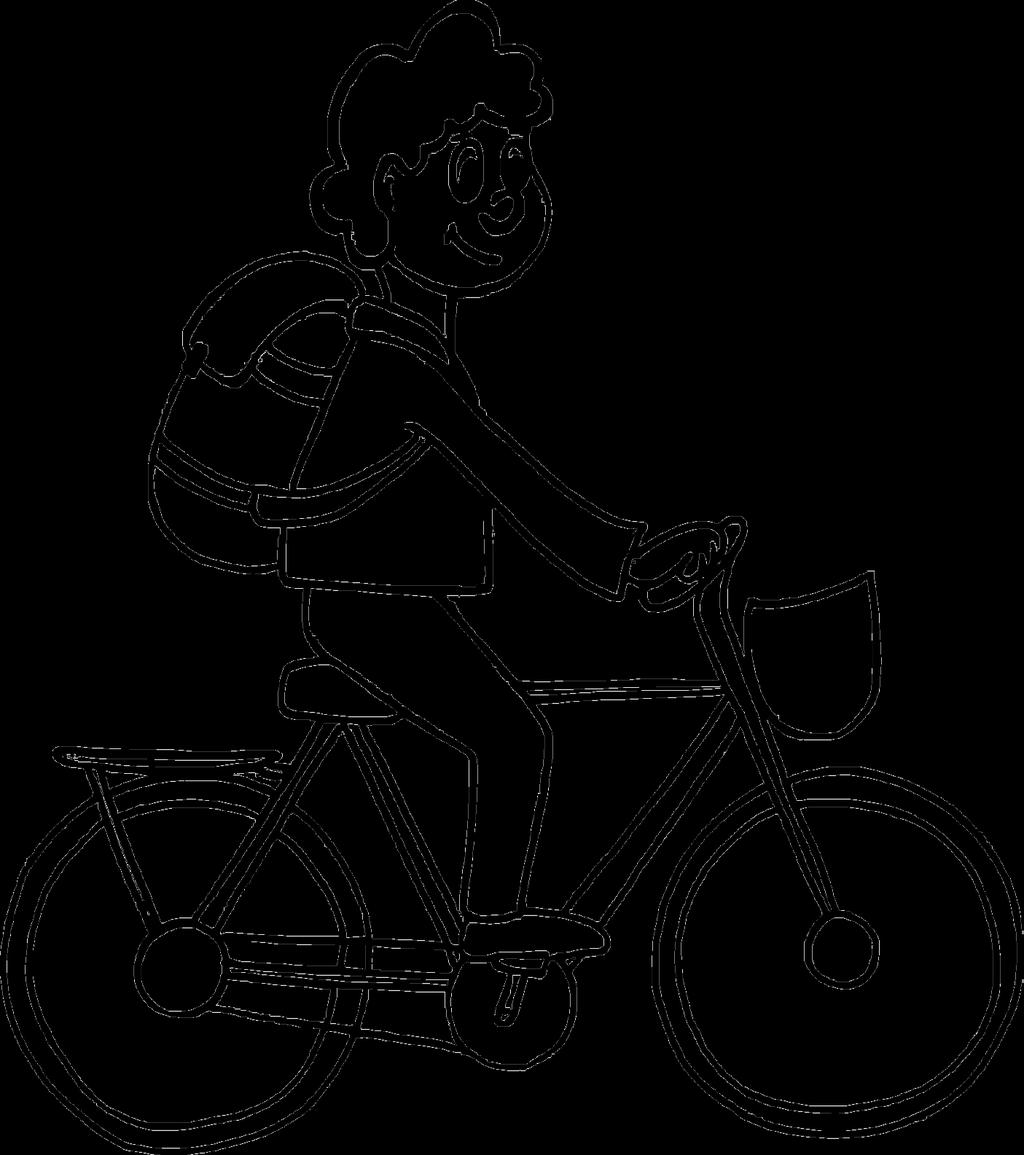 5. Bringázzatok a suliba! Nézzétek meg, mi hiányzik a képről a biztonságos kerékpározáshoz? Egészítsétek ki a rajzot!