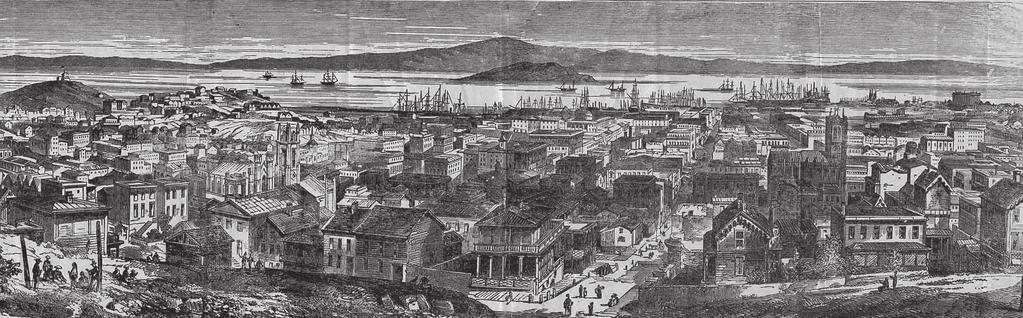 HAHNER PÉTER 4. kép. San Francisco 1860-ban A Csendes-óceán kereskedőhajói először a kontinens nyugati partján és a szigeteken terjesztették el a nagy újságot.