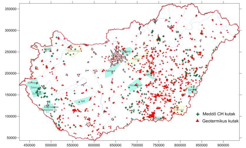 Magyarországi geotermikus és felhagyott CH kutak 13 2018.04.