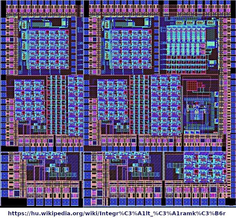 Walter Brattain (Bell Laboratórium) tranzisztor; 1958. Jack Kilby (Texas Instruments) integrált áramkör; 1971. (Texas Instruments, Intel) mikroprocesszor.