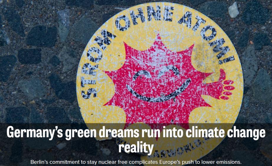 Németország zöld álmát romba dönti a klímavédelem Forrás: https://www.politico.eu/article/germanys-green-dreams-run-into-climate-change-reality-nuclear/ (2018.10.09.) Prof. Dr.