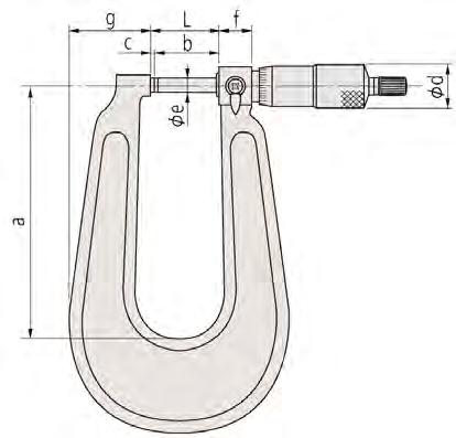 1µm/3mm/ kengyellel Párhuzamosság 3µm Mérési felület Keményfém betét, köszörült, finomleppelt Mérőorsó Kengyelmélység 15