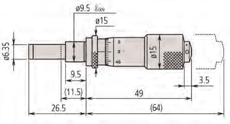 -15 Sík 9,5 mm Sima Fordított leolvasás 55 149-822 -15 Sík 9,5 mm Rögzítővel 11,5