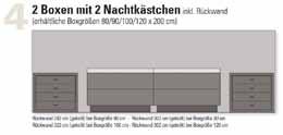 Háttámla 2 boxspring ágyhoz, 1 éjjeliszekrénnyel (éjjeliszekrény a két boxspring ágy