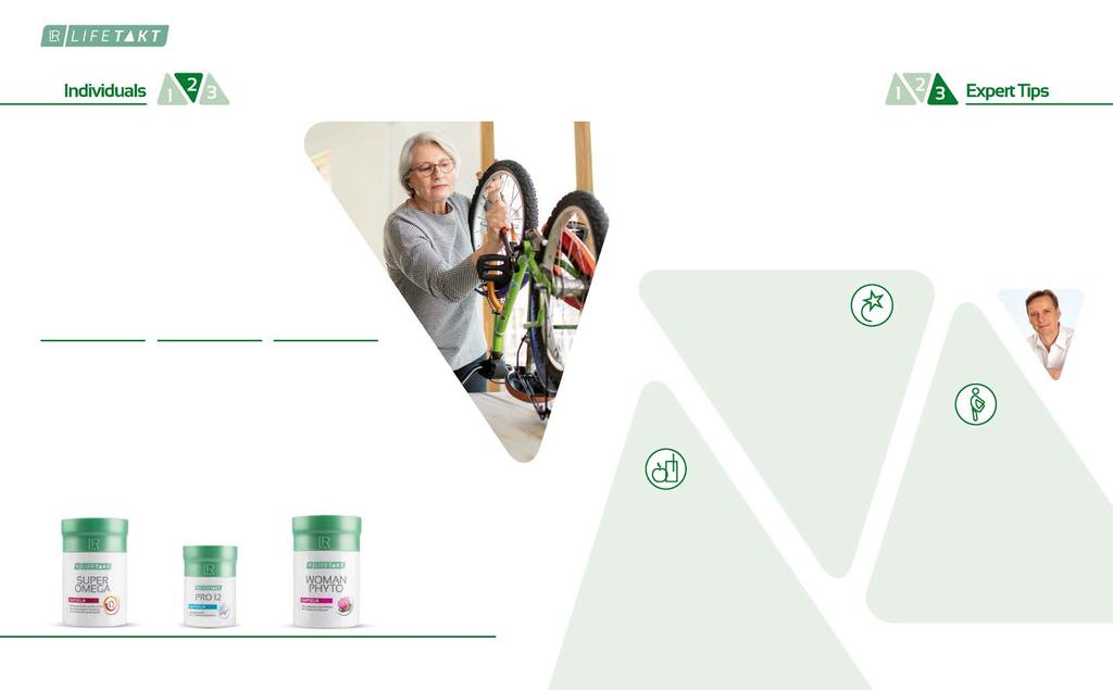 28 LR LIFETAKT VITAL CARE 29 KIEGÉSZÍTŐ TERMÉKEK Az ember annyi idős, amennyinek érzi magát szerencse, hogy az LR LIFETAKT egyéni támogatást nyújt mindenkinek.