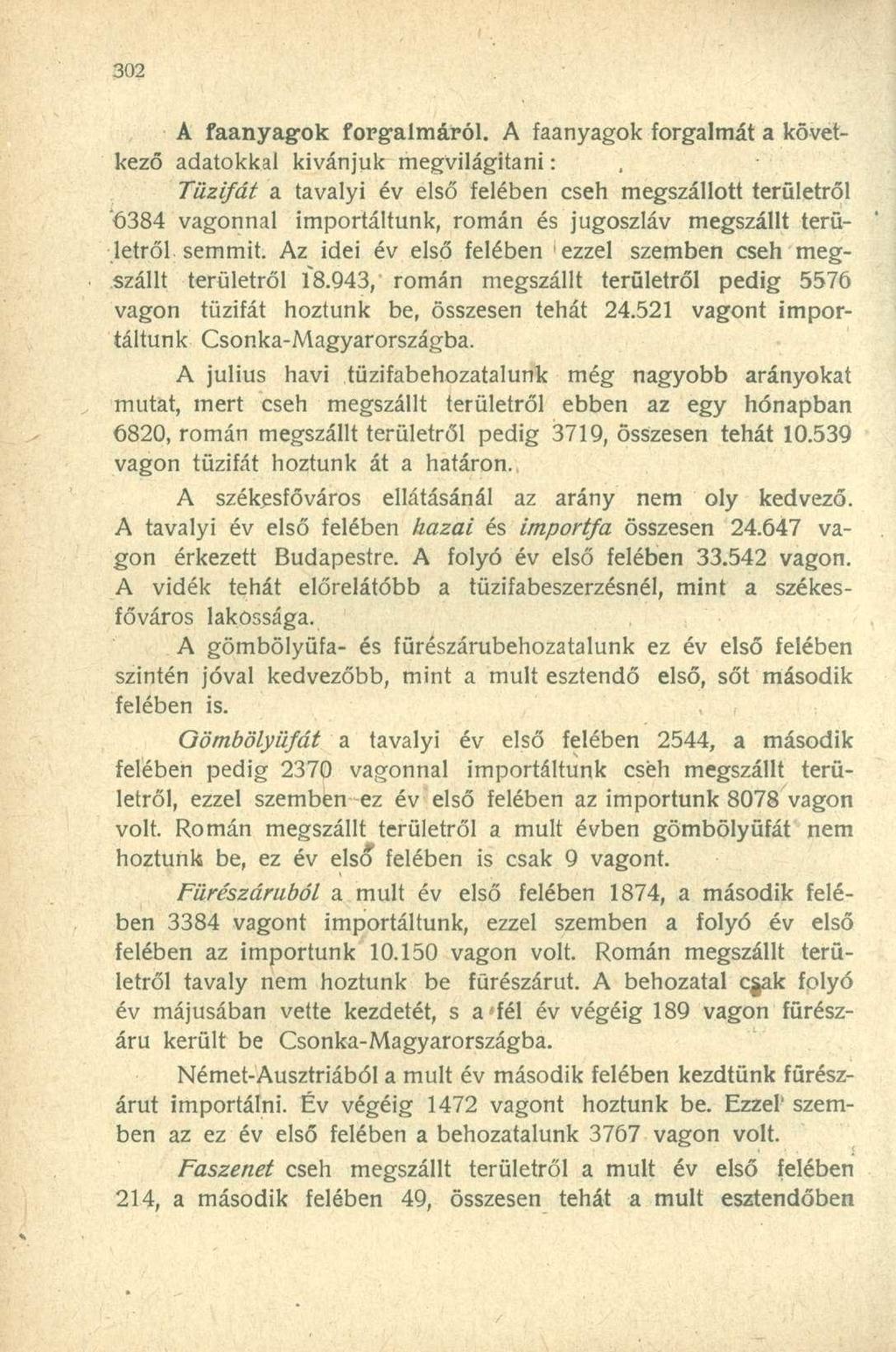 A faanyagok forgalmáról.