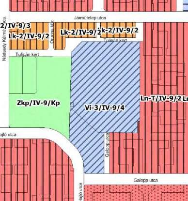 általános parkoló Vi-3 30 964 1,0 0,25 30 964 7741 38705 Építési övezet, övezet jele Terület m 2 Szintterületi mutató megengedett