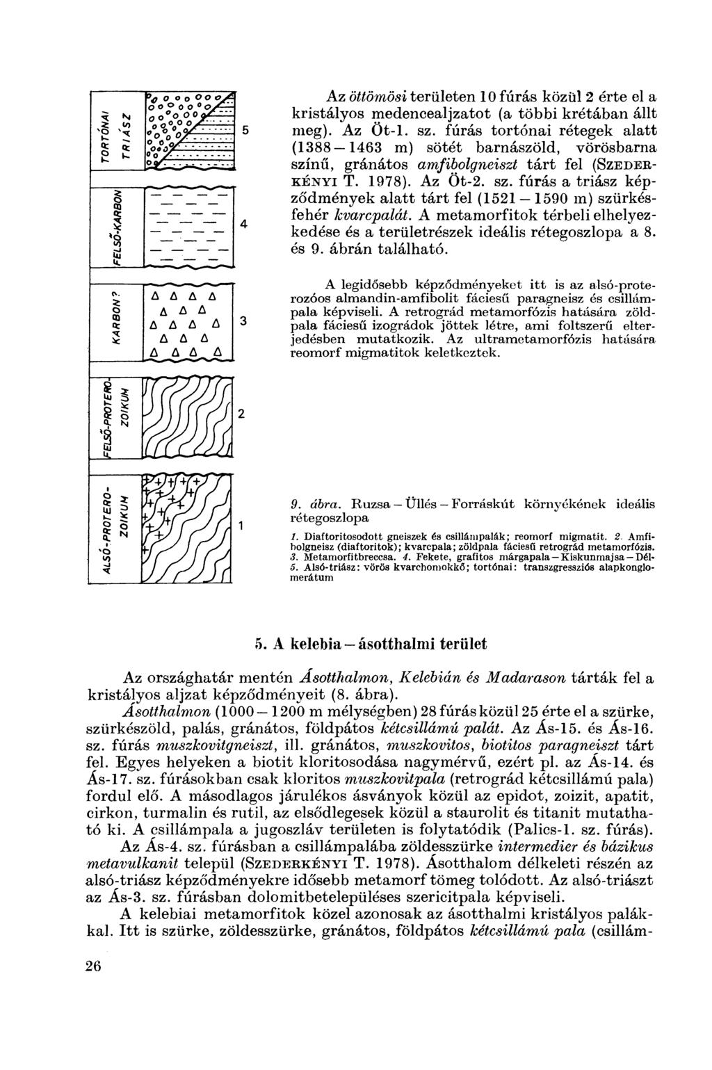 Az öttömösi területen 10 fúrás közül 2 érte el a kristályos medencealjzatot (a többi krétában állt meg). Az Öt-1. sz.