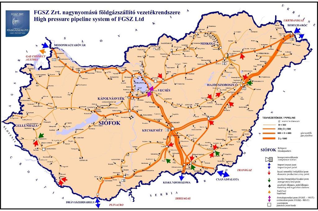 1 ÁLTALÁNOS INFORMÁCIÓK A Földgázszállító Zrt. () a nagynyomású földgázszállító rendszer (alaphálózat) üzemeltetői engedélyese. A nagynyomású földgázszállító vezetékrendszer (1-1.