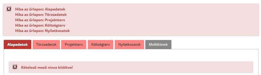 6. Alapvető műveletek a felületen A belépést követően az alábbi menüpontok jelennek meg: Főoldal Pályázatok/Kérelmek Támogatások A Főoldal gomb megnyomásával térhetünk vissza bármikor a