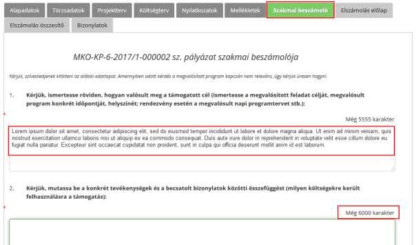 A szövegek szövegszerkesztő programban (pl. Word-ben) is elkészíthetők, és onnan átmásolhatók a NIR szövegdobozokba.
