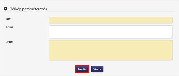 2. Töltsük ki a Név mezőt és illesszük be a JSON tartalmát a JSON mezőbe.