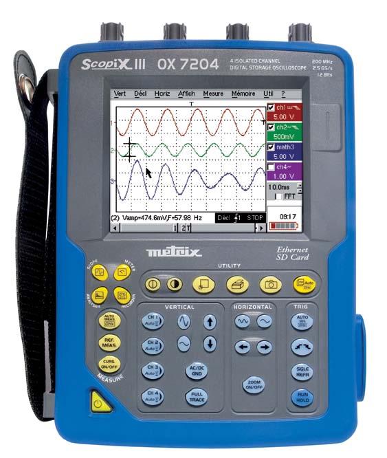 calcul sur les voies l 2 ou 4 multimètres numériques TRMS, 8000 points, 200 khz, indépendants