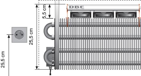 ventilátoregység T// ú fűtőelemre 30 cm és 40