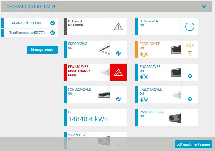 Ventiltion volume (Szellőztetési mennyiség) (Low (Alcsony), High (Mgs) vgy Auto (Auto)) 3 A képernyő lján kttintson z Edit equipment nmes (Berendezésnevek szerkesztése) szerkesztése lehetőségre.