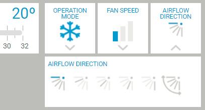 Válszthtó irányok: Direction 0 (Irány 0) - Direction 4 (Irány 4) és Swing (Legyezés). 12 Kttintson Ventiltion mode (Szellőztetési üzemmód) menüre (g). Eredmény: A következő rész jelenik meg.