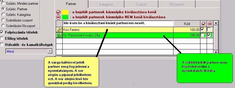 Az első az állapot beállításai, ami által megadhatom, hogy iktatott, kontírozott, könyvelt vagy az összes tételt akarom látni.