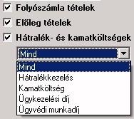 Vevő kategóriánkénti egyenleg Ennél a nyomtatványnál az Előírásokat csak -ig dátumig lehet leszűrni a Kiegyenlítéseket pedig -tól -ig lehetséges.