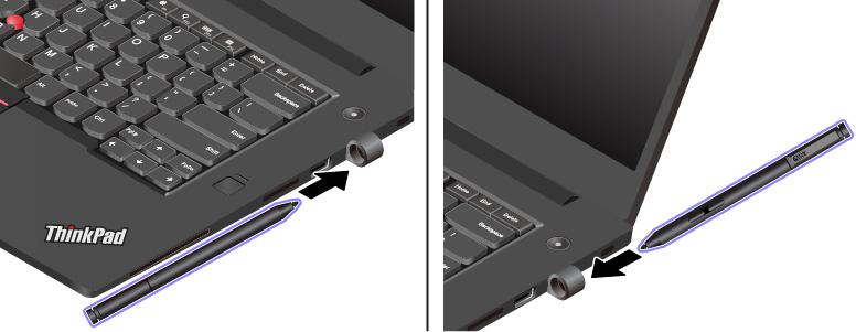 Ha a Wacom Pen alkalmazás nincs telepítve a számítógépen, töltse le, majd telepítse a legújabb WinTabillesztőprogramot a következő helyről: https://support.lenovo.com. 6 A toll hegye: Kattintáshoz érintse a hegyet a képernyőhöz.