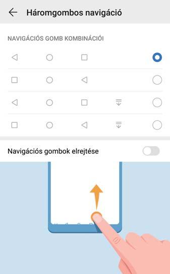 Főképernyő Navigációs sáv Navigálás gesztusok használatával Nem szeretné, hogy a képernyője túlzsúfolt legyen a navigációs gomboktól, de könnyedén szeretne navigálni? Próbálja ki a gesztusokat.