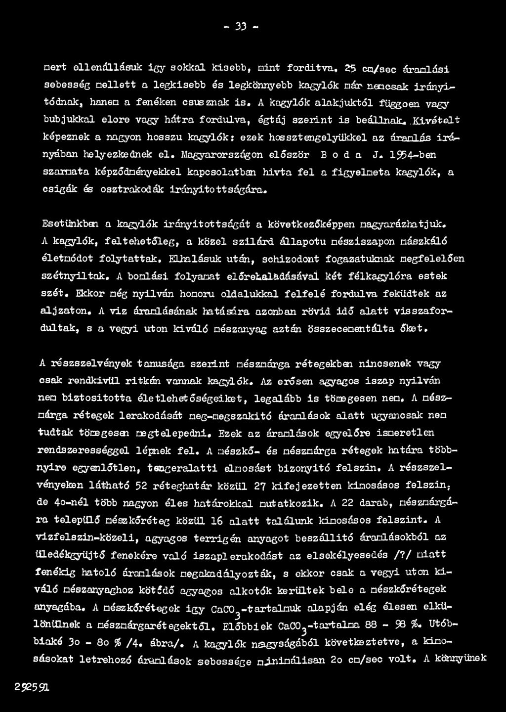 Esetünkből a kagylók irányítottságát a következőképpen magyar ózhatjuk, A kagylók, feltehetőleg, a közel szilárd állapotú mésziszapon mászkáló életmódot folytatták.