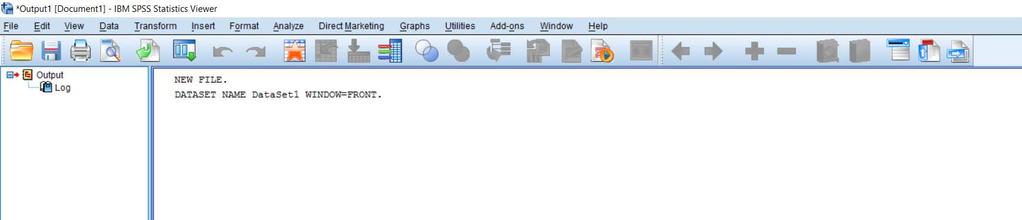 2.1.1. ábra. Data editor ablak Output Viewer(Eredmény Kijelző felület/ablak) minek segítségével a táblák, grafikonok, és a feldolgozott statisztikai eredmények jelennek meg nyomtatható formában. 2.1.2. ábra. Eredmény kijelző ablak (Output Viewer) A képernyő bal alsó sarkában található kis fülekkel tudjuk váltogatni e két ablakot.