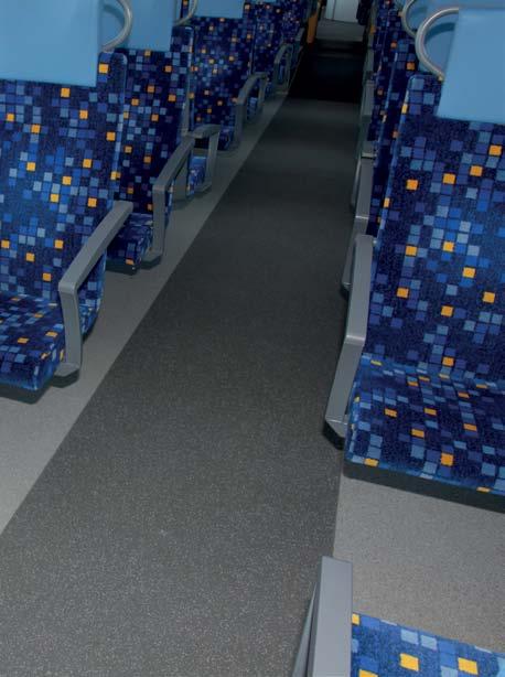 STOP EN HU Floor-coverings for mass transport vehicles, exposed to especially high stress. Due to of anti-slip surface and high flame-resistance it is remarkably safe.