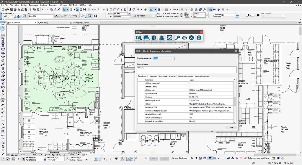 Az ARCHICAD bővítmény lehetővé teszi az ARCHICAD és a BIMeye összekapcsolását, így az információ mindkét irányban szinkronizálható.