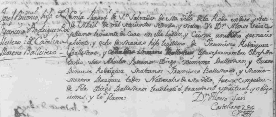 Matrikula 8 A halotti bejegyzés szerint Ballesterosból származott, de Pesten született. A mistelbachi kórház papja volt, és lelki vigaszt adott a betegeknek.