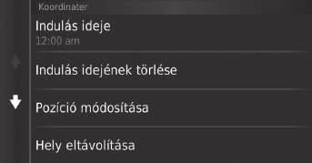 uuúti cél megváltoztatásauaz úti célok listájának szerkesztése 3. Válasszon ki egy opciót.