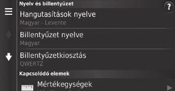 uuegyéb beállításokunyelv és billentyűzet Nyelv és billentyűzet Rendszerbeállítások H (Térkép) u (Vissza) u Beállítások u Nyelv és billentyűzet Beállíthatja a nyelvet és a billentyűzetkiosztást.