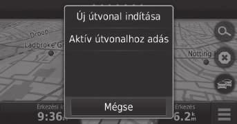 Úti cél megváltoztatása Térképen lévő úti cél kiválasztása Navigáció Válasszon új úti célt útközben egy, a térképen lévő helyet választva. 1.
