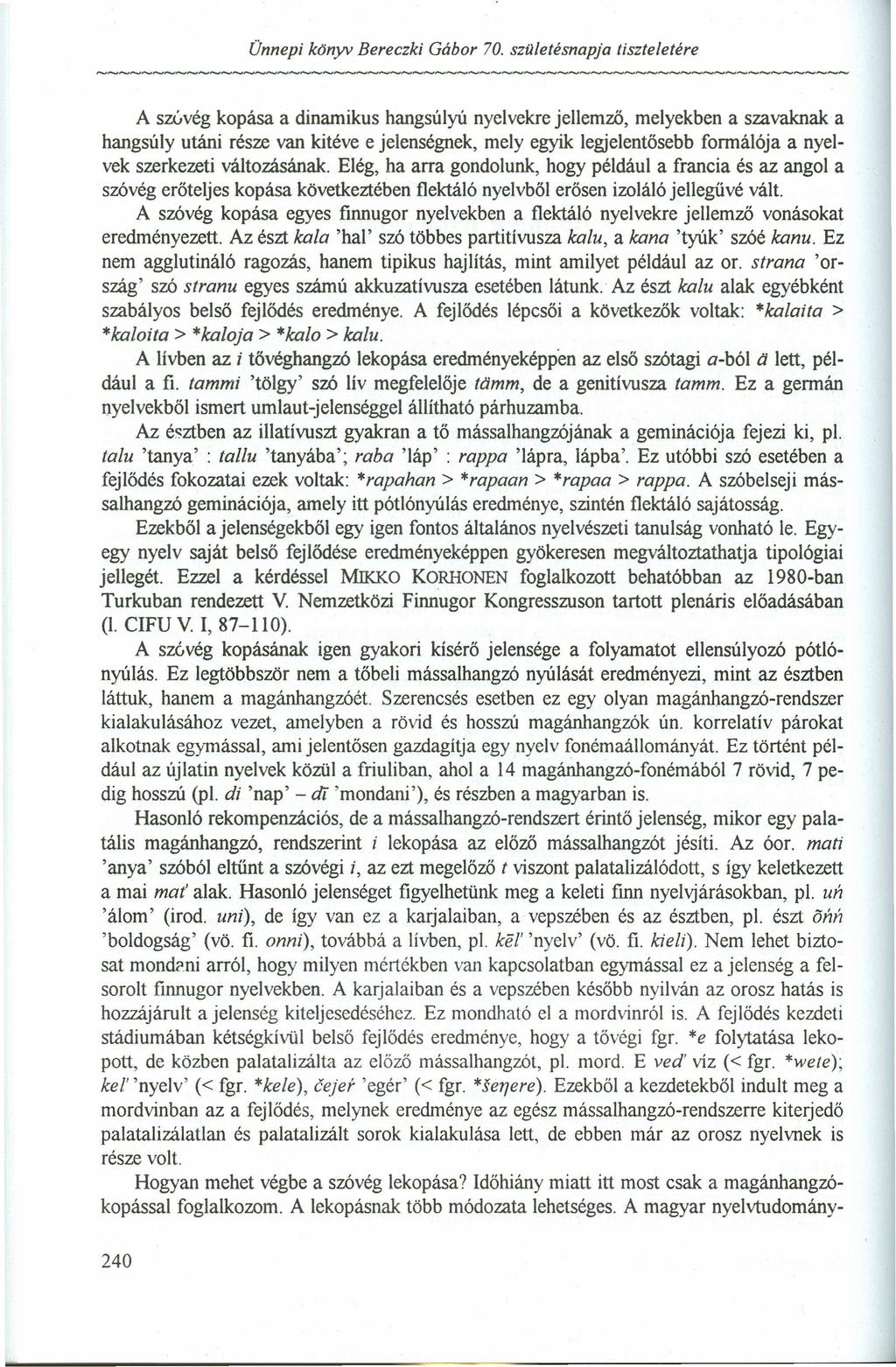 Ünnepi konyv Bereczki Gábor 70.
