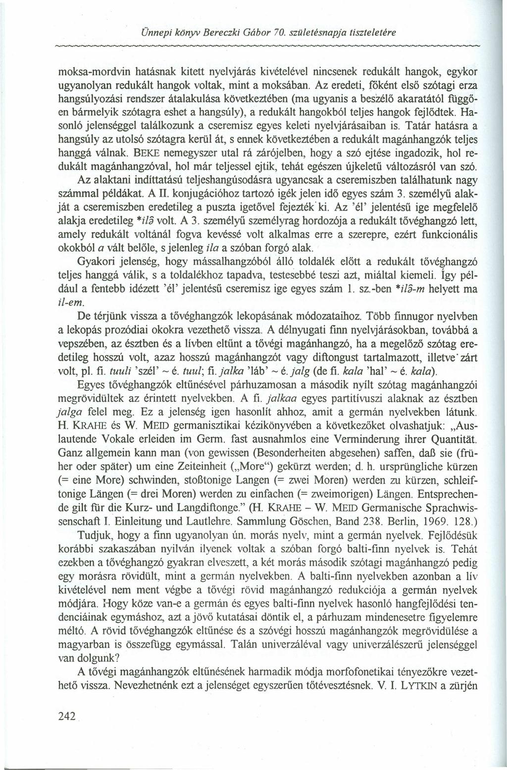 Ünnepi konyv Bereczki Gábor 70.