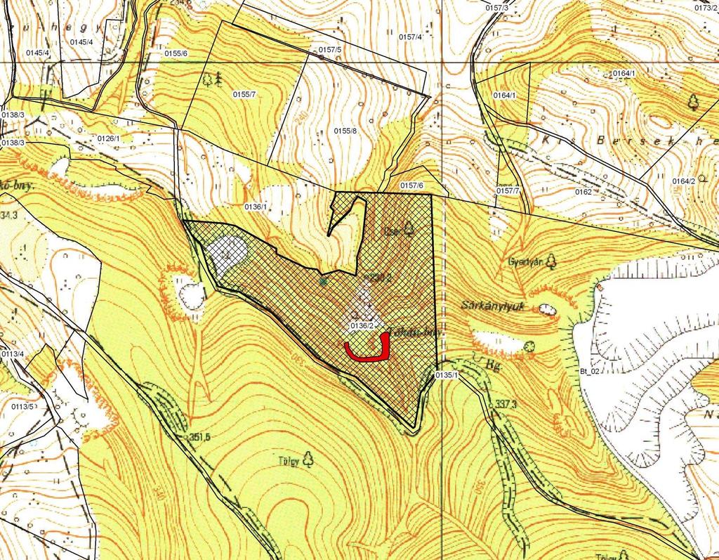 Tervezési terület megadása topotérképre helyezett