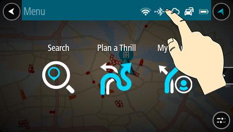 Tipp: Álló nézetben a jobb alsó oldalon lévő ikonokat is megértheti. Megnyílik a gyors elérési képernyő. Megtekintheti Traffic, MyDrive, Bluetooth és Wi-Fi szolgáltatásai állapotát.