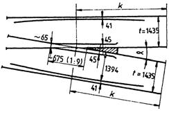 .6.a. ábra.6.a. és b. ábra:.6.b. ábra A vezetősín nyomcsatornájának széessége Az m és enné nagyobb sugarú kitérőkben azonban már mindkét odaon vátozatanu 5 mm.