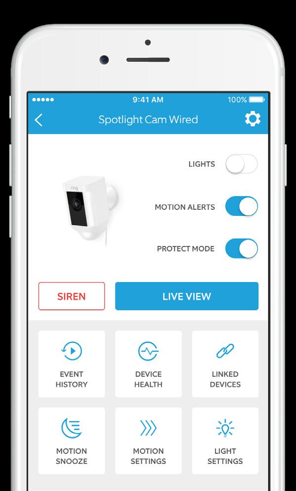 A beüzemelés után válassza ki a Spotlight Camet a Ring applikációban!