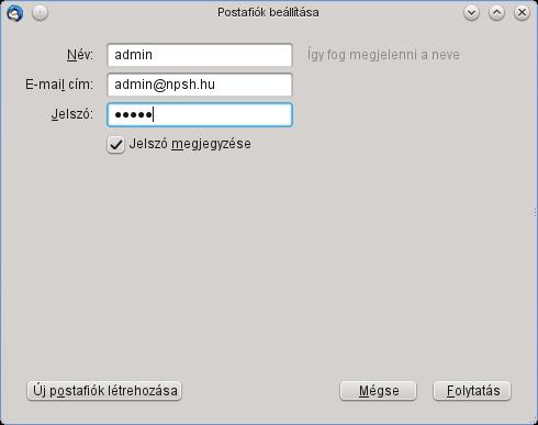 V.2. Levelező kliensek beállítása A levezést nem csak a web felületen keresztül böngészőből érhetjük el, hanem tetszőleges levelező kliens (Mozilla Thunderbird, Microsoft Outlook) segítségével is. V.