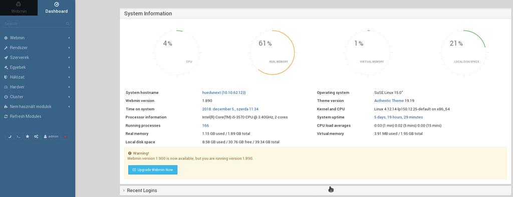 IX.1.1 Webmin frissítése 65.